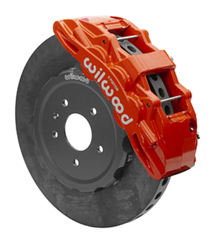 Wilwood SX6R WCCB Carbon-Ceramic Front Brake Kit 15in Plain Face Red 05-13 Chevy Corvette - 140-15312-CSICR