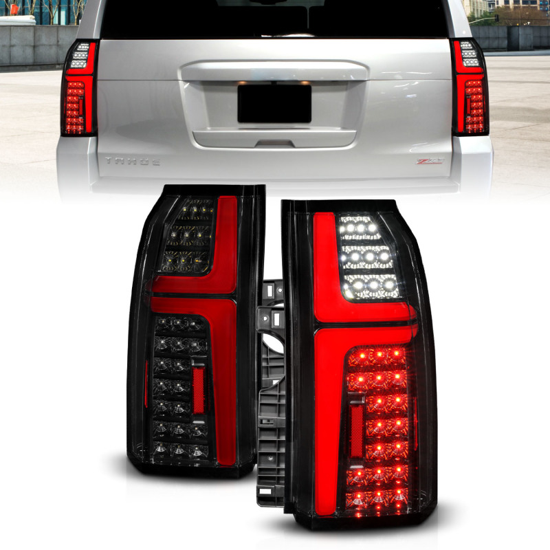 ANZO 15-20 Chevrolet Tahoe Sequential LED Tube Taillights Black - 311468