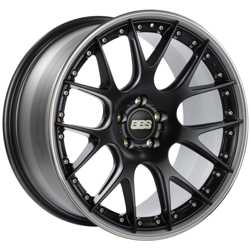 BBS CH-RII 21x10.5 5x120 ET35 Satin Black Center Platinum Lip SS Rim Prot Wheel -82mm PFS/Clip Req - CH604BPPO