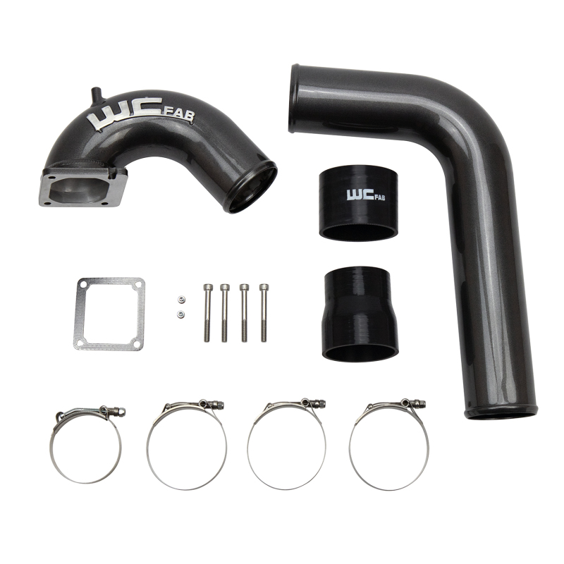 Wehrli 03-07 Dodge 5.9L Cummins 3.5in Intake Horn & Driver Side Intercooler Pipe Kit - Fluor Green - WCF100528-FG