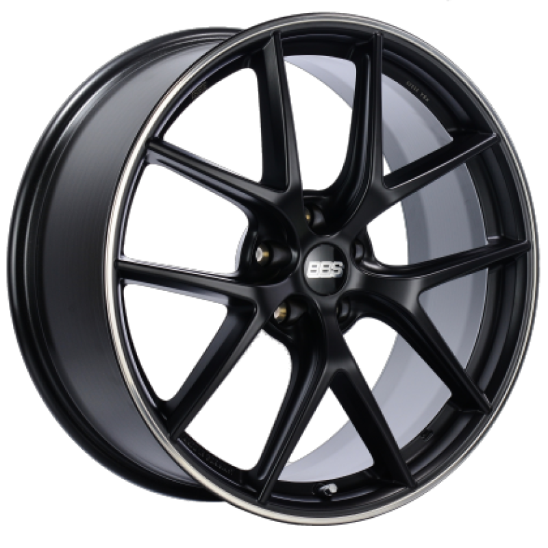 BBS CI-R 20x8 5x112 ET26 Satin Black Polished Rim Protector Wheel -82mm PFS/Clip Required - CI0701BPO