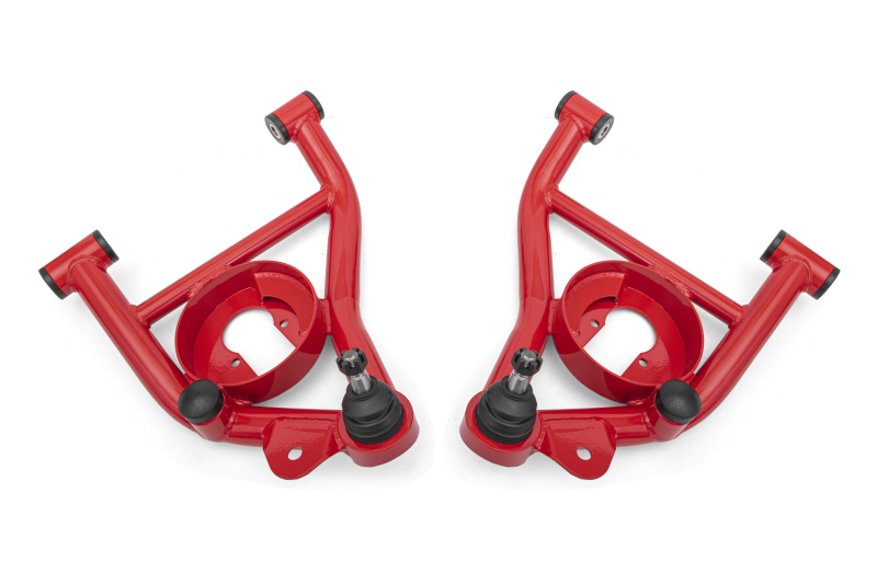 BMR 82-92 GM F-Body Non-Adj Lower A-Arms Delrin Bushings Spring Pocket - Red - AAL331R