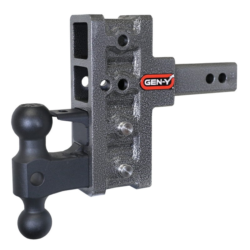 Gen-Y Mega Duty 2in Shank 5in Offset Drop 2K TW 16K Hitch w/GH-051 Dual-Ball/GH-032 Pintle Lock - GH-224