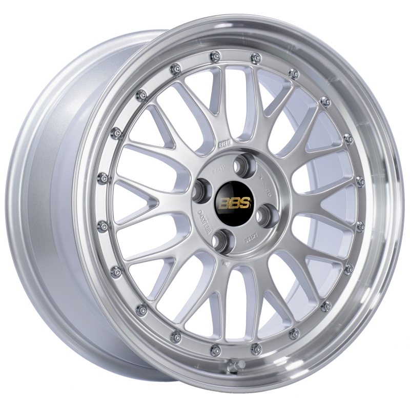 BBS LM 17x7.5 4x100 ET40 Diamond Silver Center Diamond Cut Lip Wheel -70mm PFS/Clip Required - LM198DSPK