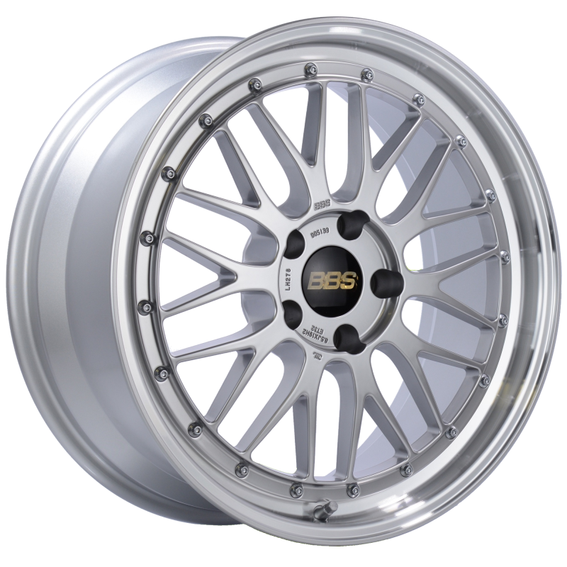 BBS LM 20x10 5x120 ET45 Diamond Silver Center Diamond Cut Lip Wheel -82mm PFS/Clip Required - LM256DSPK