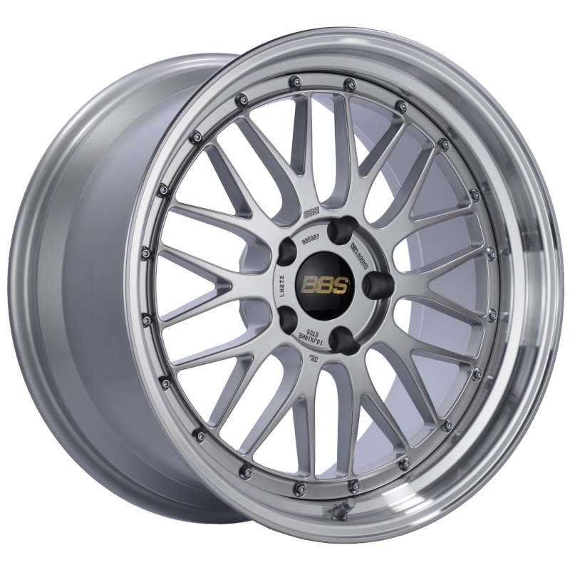 BBS LM 19x9.5 5x120 ET48 Diamond Silver Center Diamond Cut Lip Wheel -82mm PFS/Clip Required - LM259DSPK