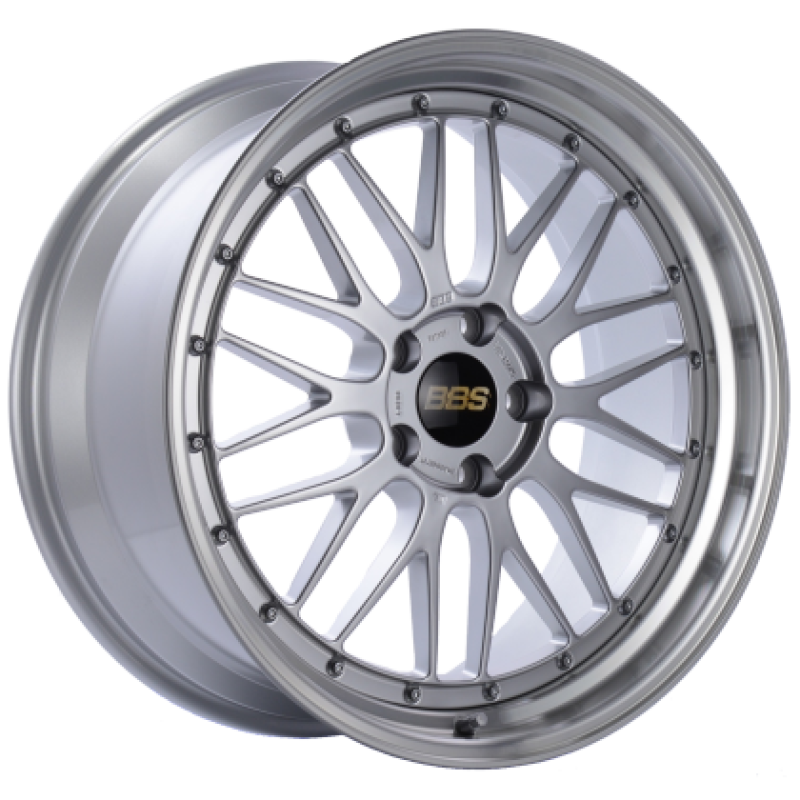 BBS LM 20x8.5 5x112 ET38 Diamond Silver Center Diamond Cut Lip Wheel -82mm PFS/Clip Required - LM273DSPK