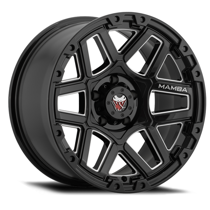 Mamba M23 20x9 6x139.7 ET12 Gloss Black w/ Machined Ball Cut - M232983N125