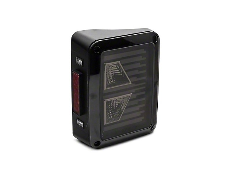 Raxiom 07-18 Jeep Wrangler JK Axial Series Vision LED Tail Lights- Black Housing (Smoked Lens) - J130808