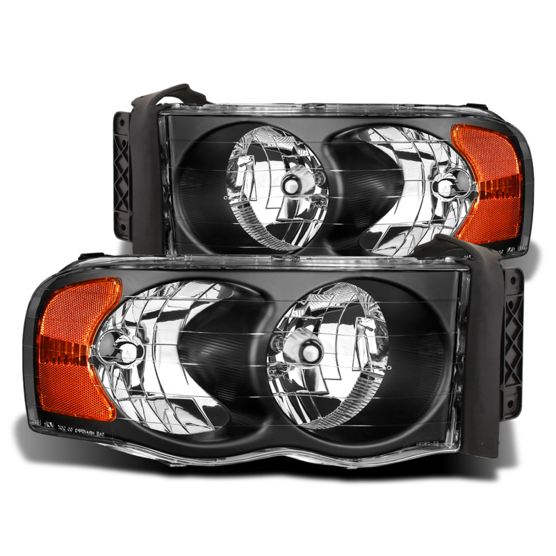 Raxiom 02-05 Dodge RAM 1500 Crystal Headlights- Black Housing (Clear Lens) - R110143