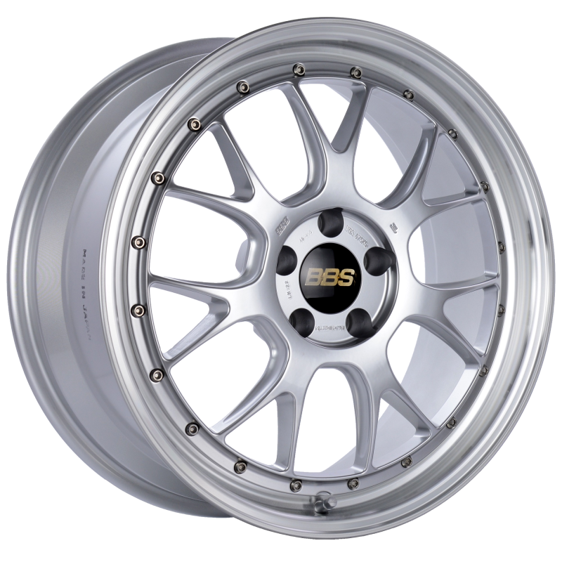 BBS LM-R 19x8.5 5x112 ET38 Diamond Silver Center Diamond Cut Lip Wheel -82mm PFS/Clip Required - LM322DSPK