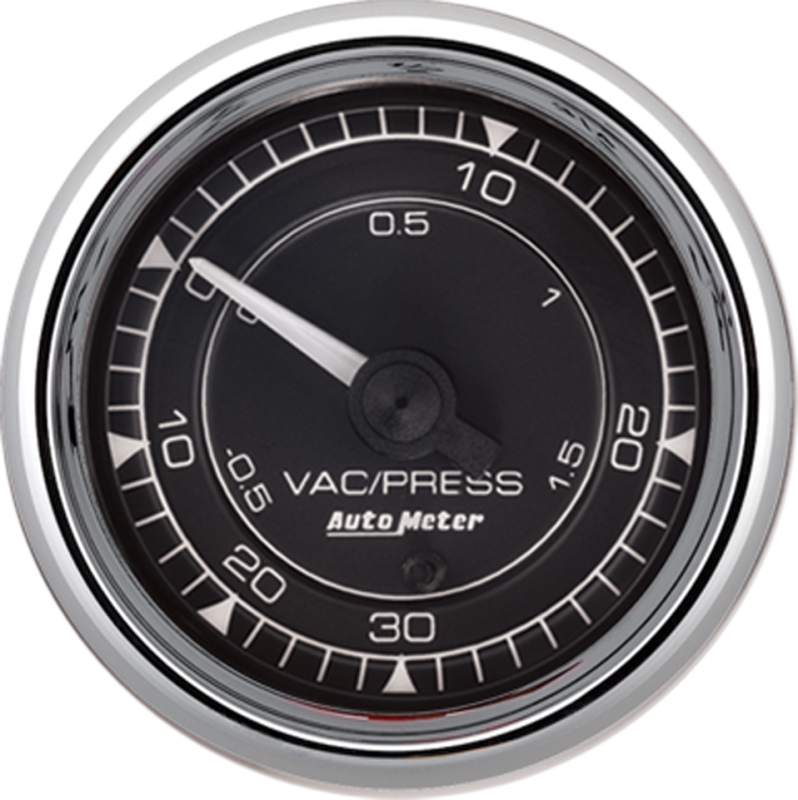 AutoMeter Chrono 2-1/16in VAC/Boost 30in HG/30PSI Mechanical Gauge - 9703