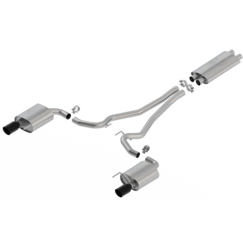 Ford Racing 16-17 Mustang GT 5.0L Coupe /Convertible EC-Type Cat-Back Exhaust System Blk Chrome Tips - M-5200-M8GB