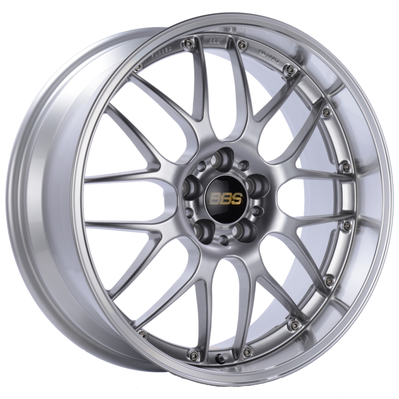 BBS RS-GT 20x8.5 5x120 ET15 Diamond Silver Center Diamond Cut Lip Wheel -82mm PFS/Clip Required - RS963DSPK