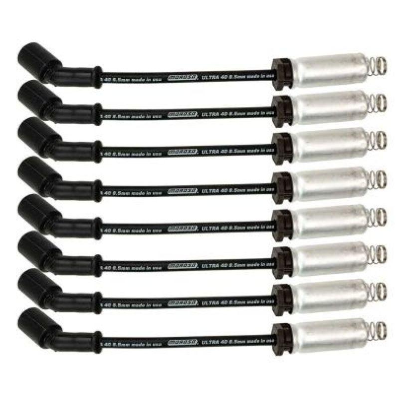 Moroso GM LS/LT 8.5mm Ultra 40 9.75in Long Wire Set w/Alum Heatshield - Black - 73744
