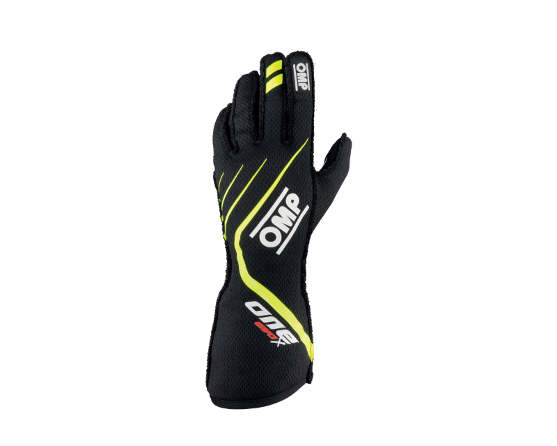 OMP One Evo X Gloves Black/Fluorescent Yellow - Size L (Fia 8856-2018) - IB0-0771-A01-178-L