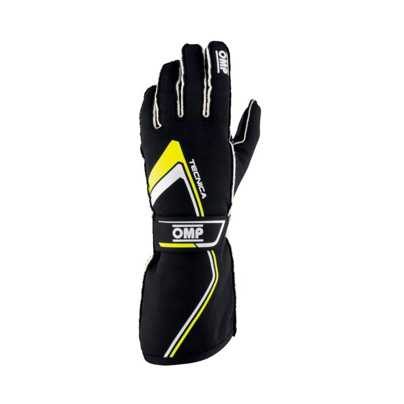 OMP Tecnica Gloves My2021 Black/Yellow - Size Xs (Fia 8856-2018) - IB0-0772-A01-178-XS