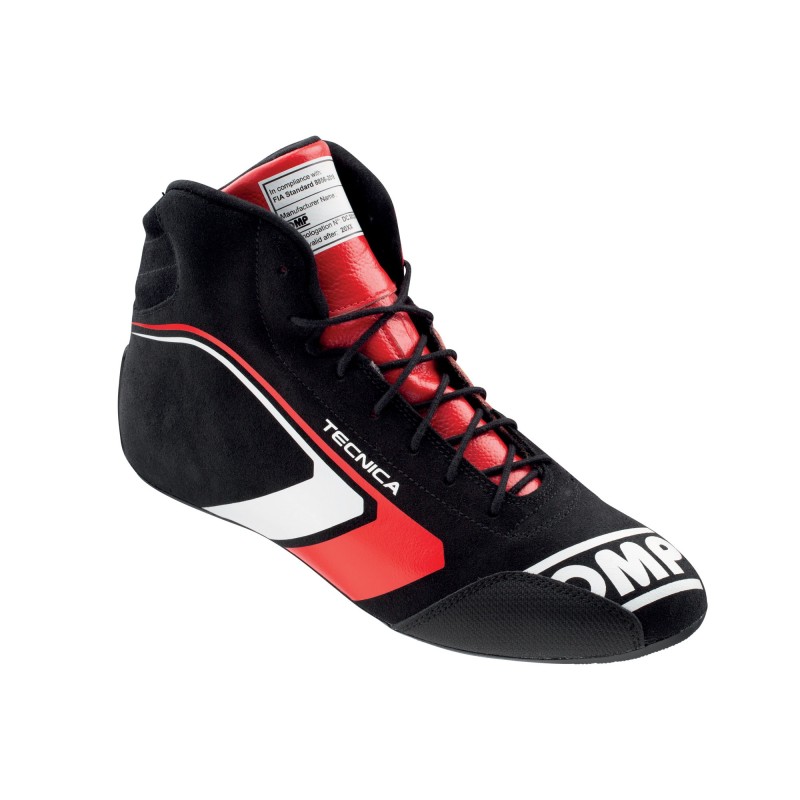 OMP Tecnica Shoes Black/Red - Size 47 (Fia 8856-2018) - IC0-0823-A01-073-47