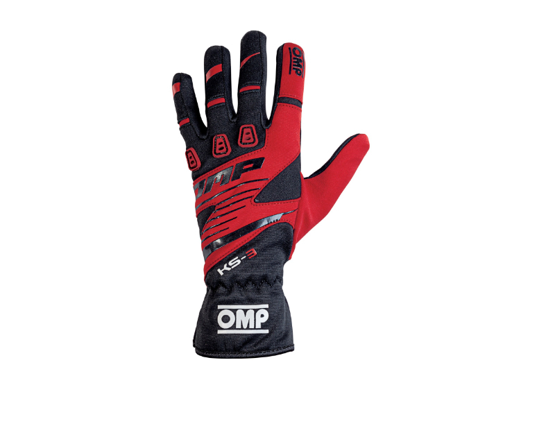 OMP KS-3 Gloves Black/Red - Size M - KB0-2743-B01-060-M