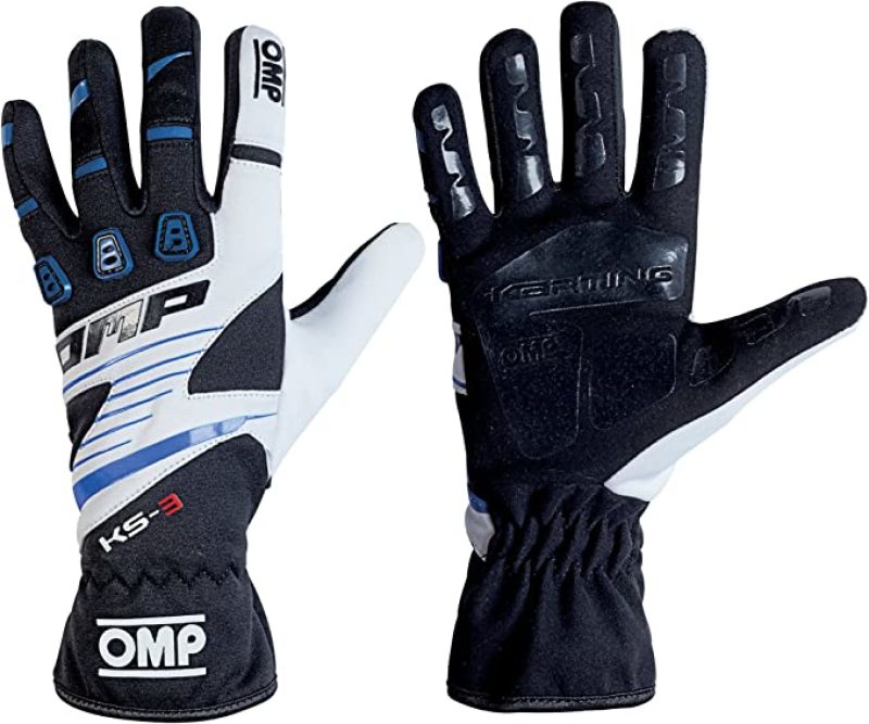 OMP KS-3 Gloves Black/W/Blue - Size Xxs - KB0-2743-B01-175-XXS