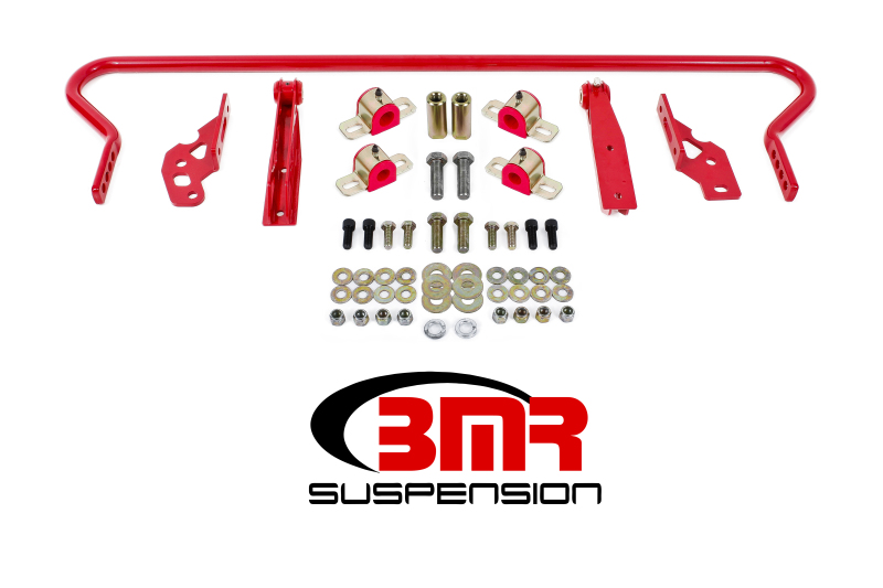 BMR 11-14 S197 Mustang Rear Hollow 25mm Adj. Sway Bar Kit w/ Bushings - Red - SB042R