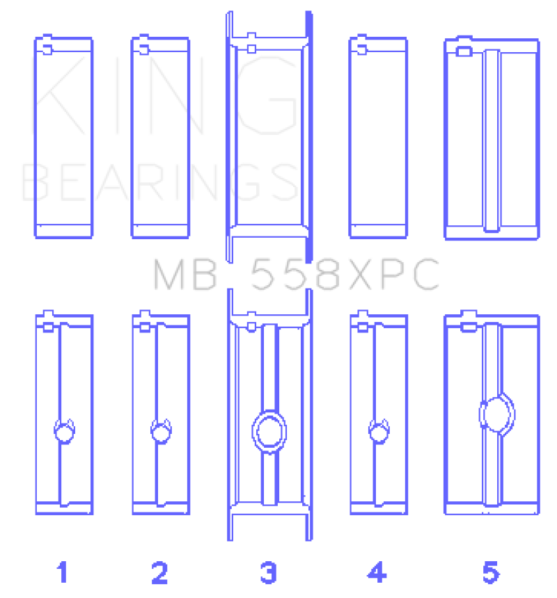 King Chrysler 273, 301, 313, 318, 340 Crankshaft Main Bearing Set - MB558XPC001