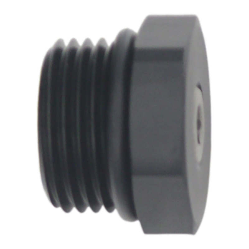 DeatschWerks 10AN ORB Male Plug Fitting with 1/8in NPT Gauge Port - Anodized Matte Black - 6-02-0732-B