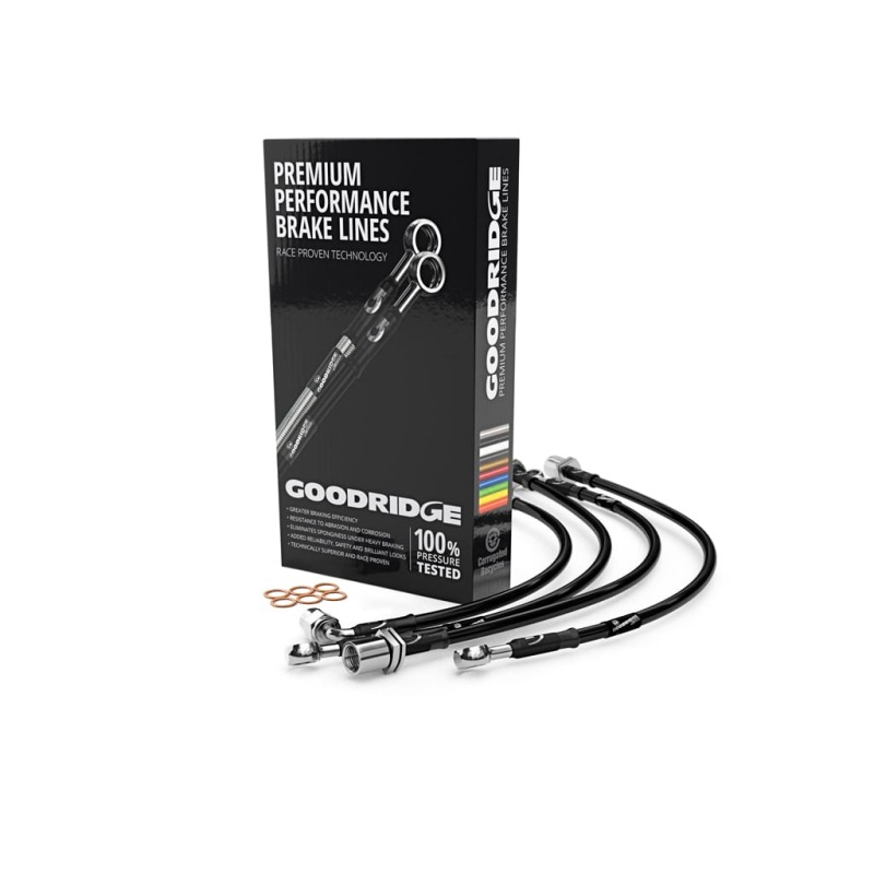 Goodridge 14-18 Subaru Forester 2.5L Stainless Steel Brake Lines - Black - 24229-BK