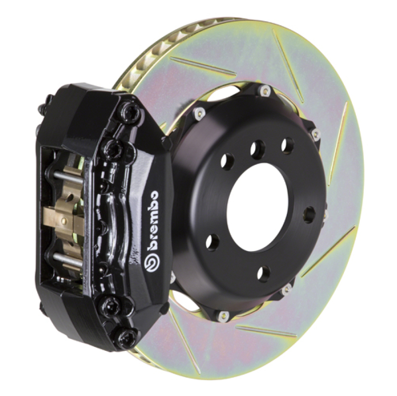 Brembo 03-08 Tiburon Front GT BBK 4 Piston Cast 2pc 328x28 2pc Rotor Slotted Type-1-Black - 1A2.6014A1