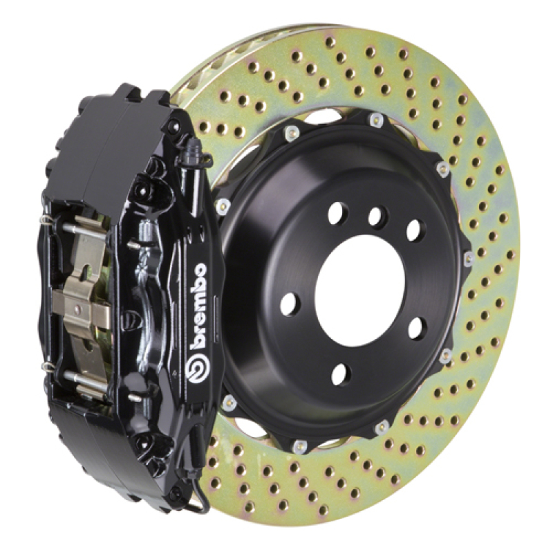 Brembo 92-00 Viper RT-10/GTS Front GT BBK 4 Piston Cast 2pc 355x32 2pc Rotor Drilled-Black - 1B1.8007A1