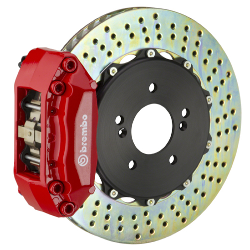 Brembo 92-98 318i/325i (Excl. xDrive) Front GT BBK 4 Piston Cast 2pc 320x28 2pc Rotor Drilled-Red - 1F1.6001A2