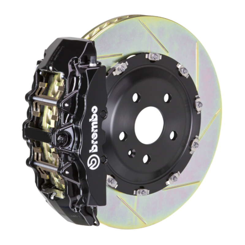 Brembo 04-10 5-Series (Excl. xDrive/M5) Fr GT BBK 8 Pist Cast 380x34 2pc Rotor Slotted Type1-Black - 1G2.9018A1
