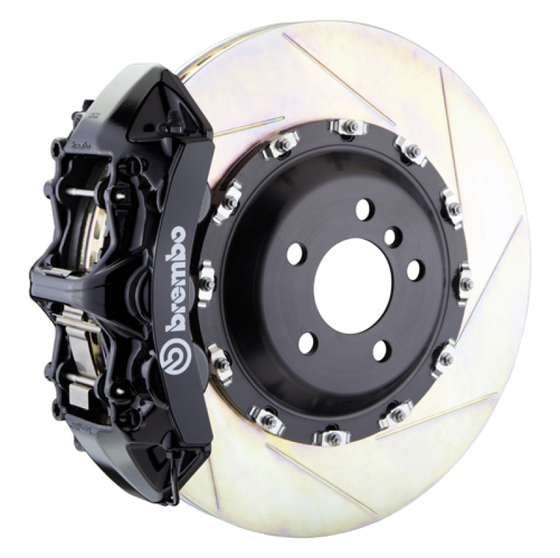 Brembo 10-19 Ghost Front GT BBK 6 Piston Cast 411x34 2pc Rotor Slotted Type-1-Black - 1L2.9503A1