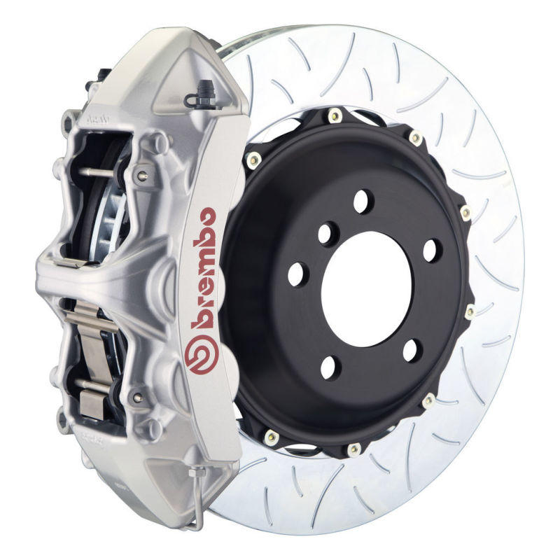 Brembo 05-14 Mustang GT Excl non-ABS Equipped Fr GT BBK 6Pist Cast 380x32 2pc Rtr Slot Type3-Silver - 1M3.9030A3