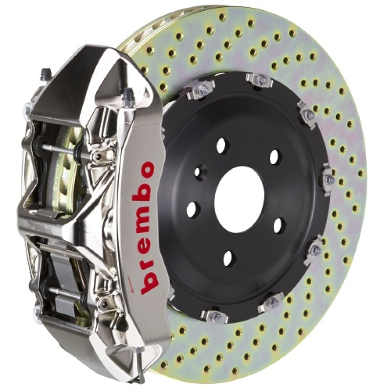 Brembo 06-08 RS4 Front GTR BBK 6 Piston Billet380x34 2pc Rotor Drilled- Nickel Plated - 1N1.9007AR