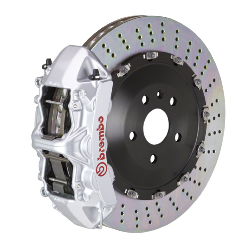 Brembo 10-16 E63 AMG/12-18 CLS63 AMG Front GT BBK 6 Piston Cast 405x34 2pc Rotor Drilled-Silver - 1N1.9521A3