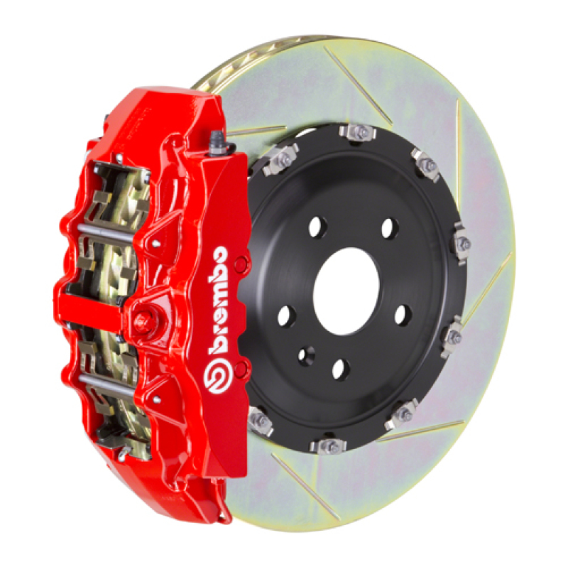 Brembo 06-13 Corvette Z06 Excl CC Brakes Fr GT BBK 6Pist Cast 365x34 2pc Rotor Slotted Type1-Red - 1N2.8502A2