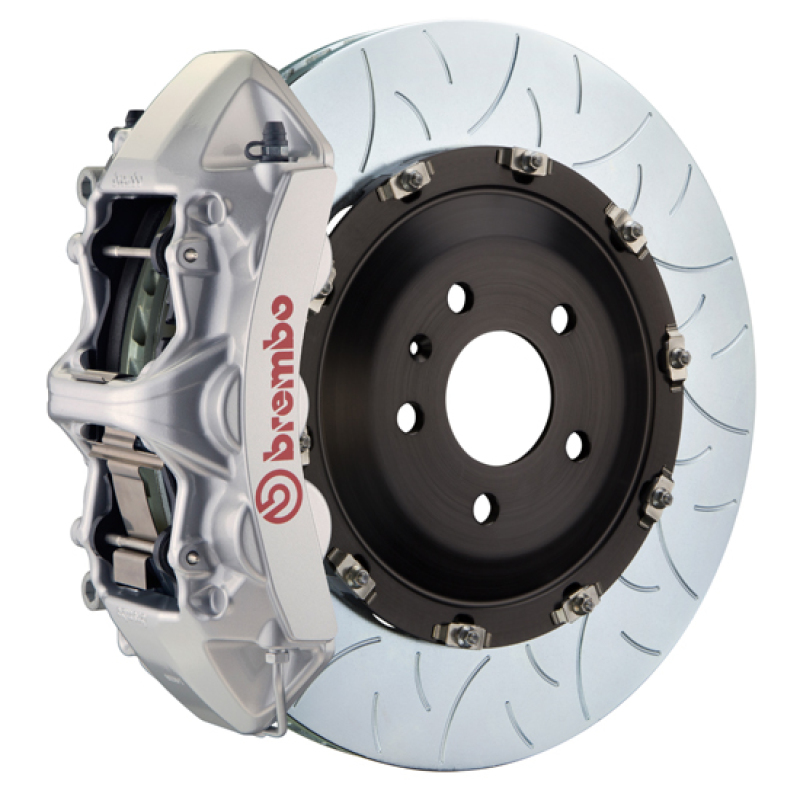 Brembo 08-10 Cayenne Turbo (Excl. Turbo S) Fr GT BBK 6Pist Cast 405x34 2pc Rotor Slot Type3-Silver - 1N3.9514A3