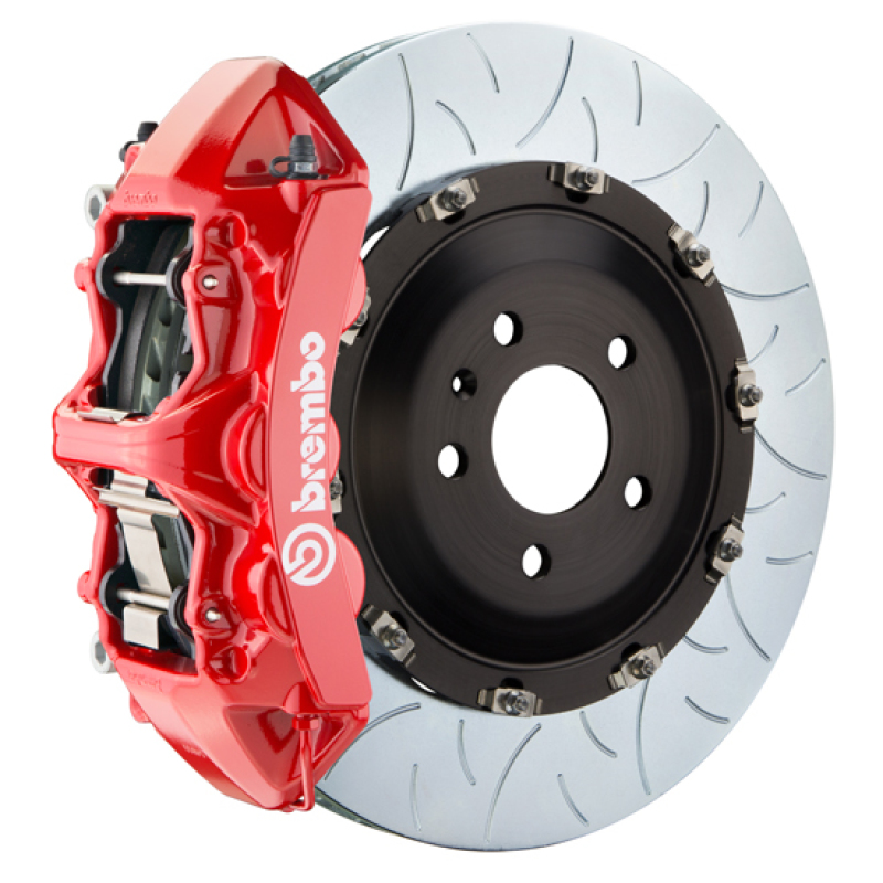 Brembo 15-23 Mustang GT (S550) Front GT BBK 6 Piston Cast 405x34 2pc Rotor Slotted Type-3-Red - 1N3.9542A2