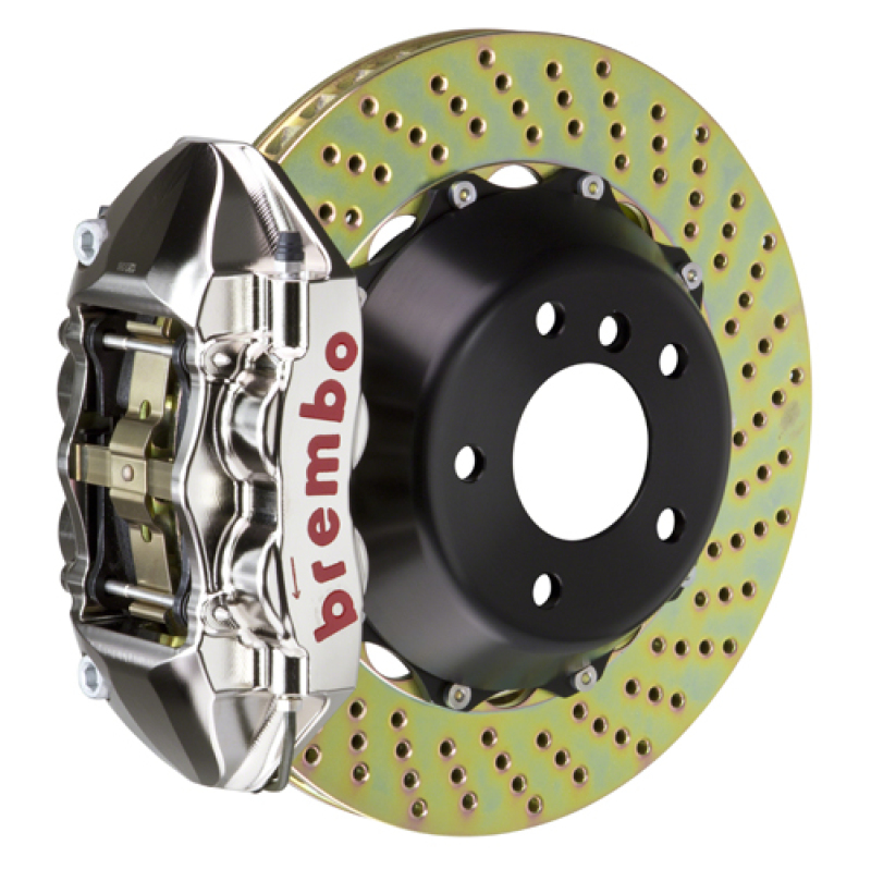 Brembo 12-14 328i (Excl xDrive/M-Sport Brakes) Fr GTR BBK 4Pist Billet 365x29 2pc Rtr Drill-Nickel - 1P1.8517AR