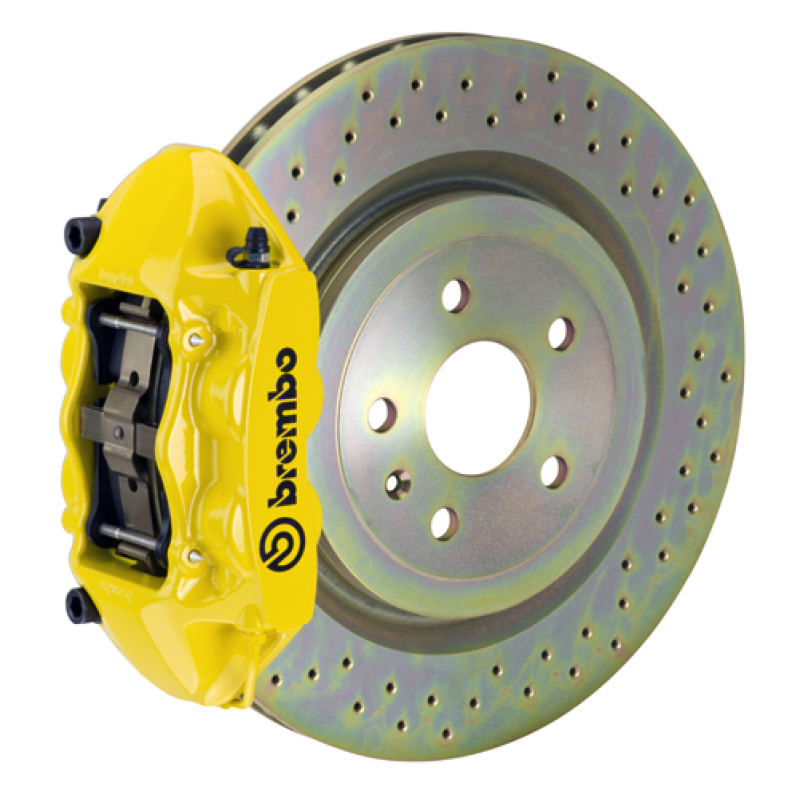 Brembo 08-13 C30 Front GT BBK 4 Piston Cast 336 x28 1pc Rotor Drilled- Yellow - 1P4.7001A5