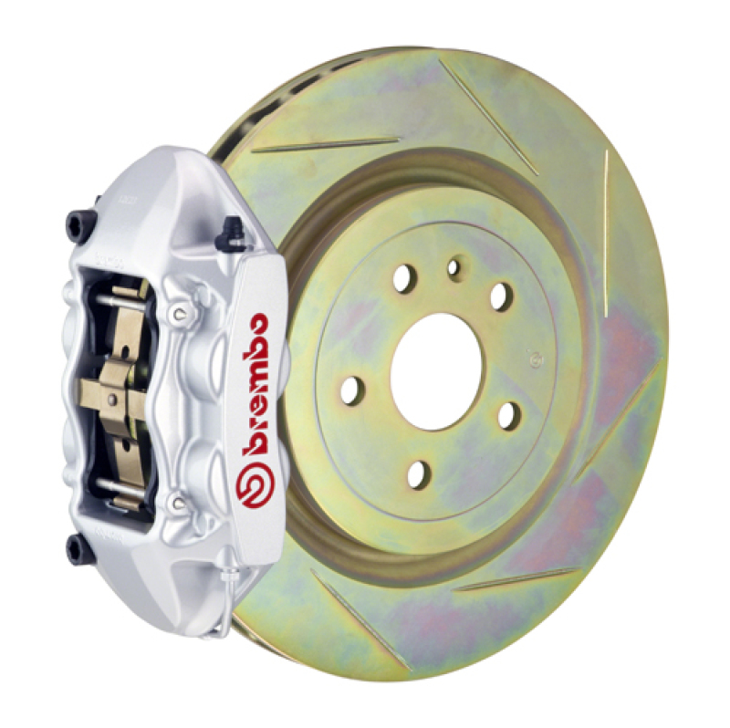 Brembo 11-18 Focus/13-18 Focus ST Front GT BBK 4 Piston Cast 336 x28 1pc Rotor Slotted Type1-Silver - 1P5.7002A3