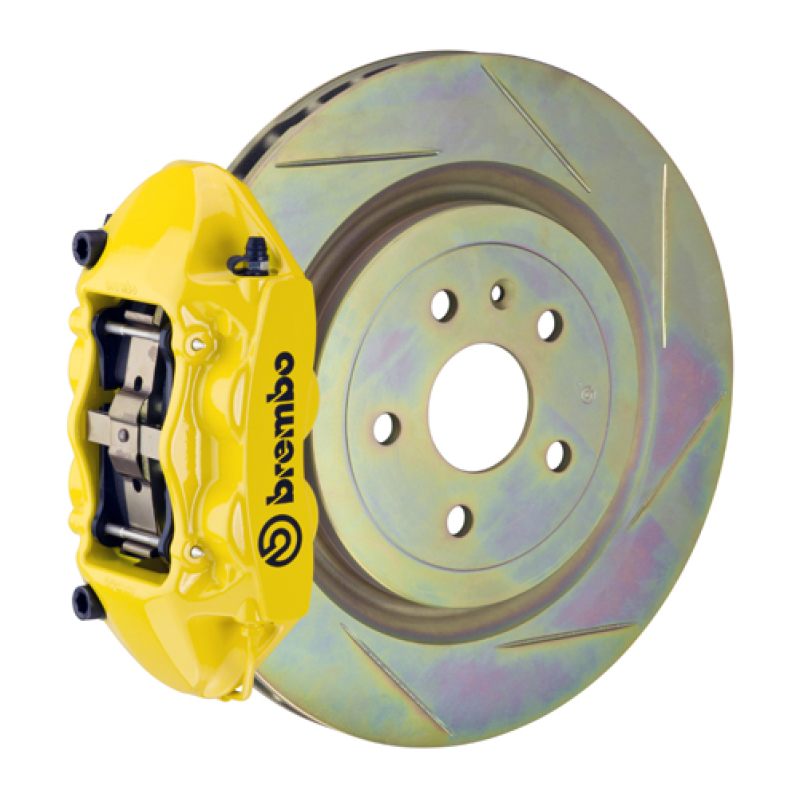 Brembo 11-18 Focus/13-18 Focus ST Front GT BBK 4 Piston Cast 336 x28 1pc Rotor Slotted Type1-Yellow - 1P5.7002A5