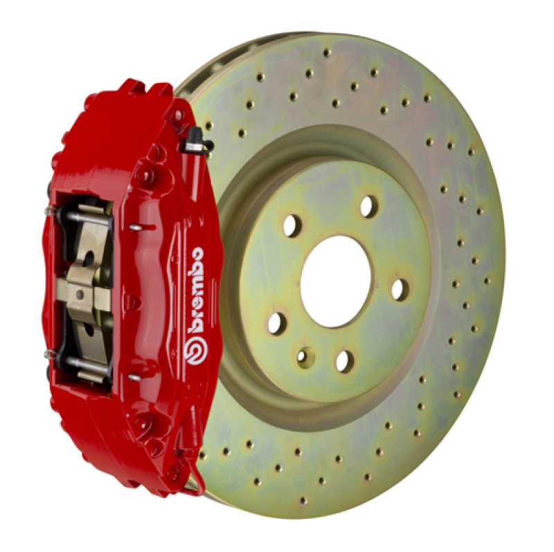 Brembo 15-21 WRX (VA) Front GT BBK 4 Piston Cast 326 x30 1pc Rotor Drilled-Red - 1S4.6002A2