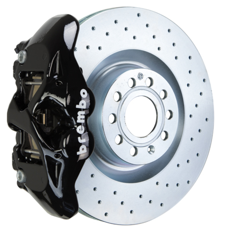 Brembo 05-10 Jetta GLI Front GT BBK 4 Piston Cast 345x30 1pc Rotor Drilled-Black - 1S4.8002A1