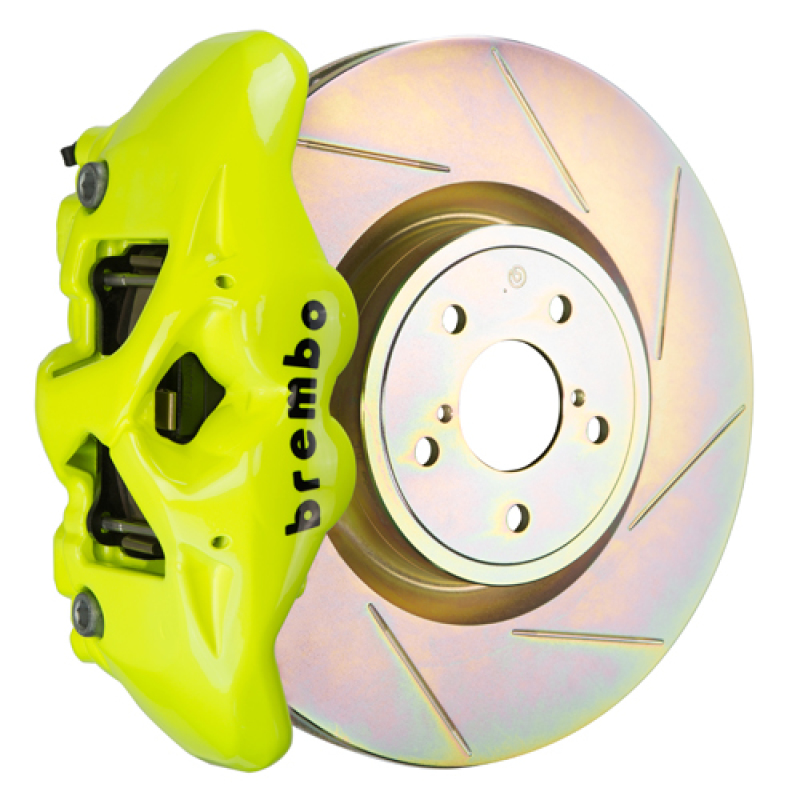 Brembo 15-21 WRX (VA) Front GT BBK 4 Piston Cast 326 x30 1pc Rotor Slotted Type-1- Fluo. Yellow - 1S5.6002A7