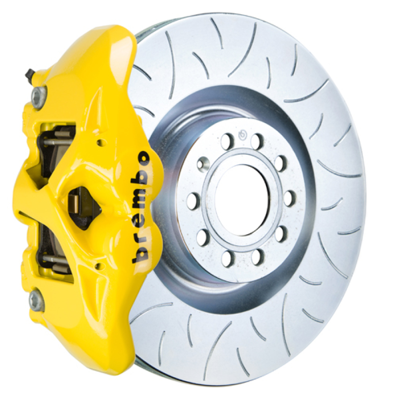 Brembo 07-15 TT 2.0T/3.2L/09-15 TTS Front GT BBK 4 Pist Cast 345x30 1pc Rotor Slotted Type3- Yellow - 1S5.8001A5