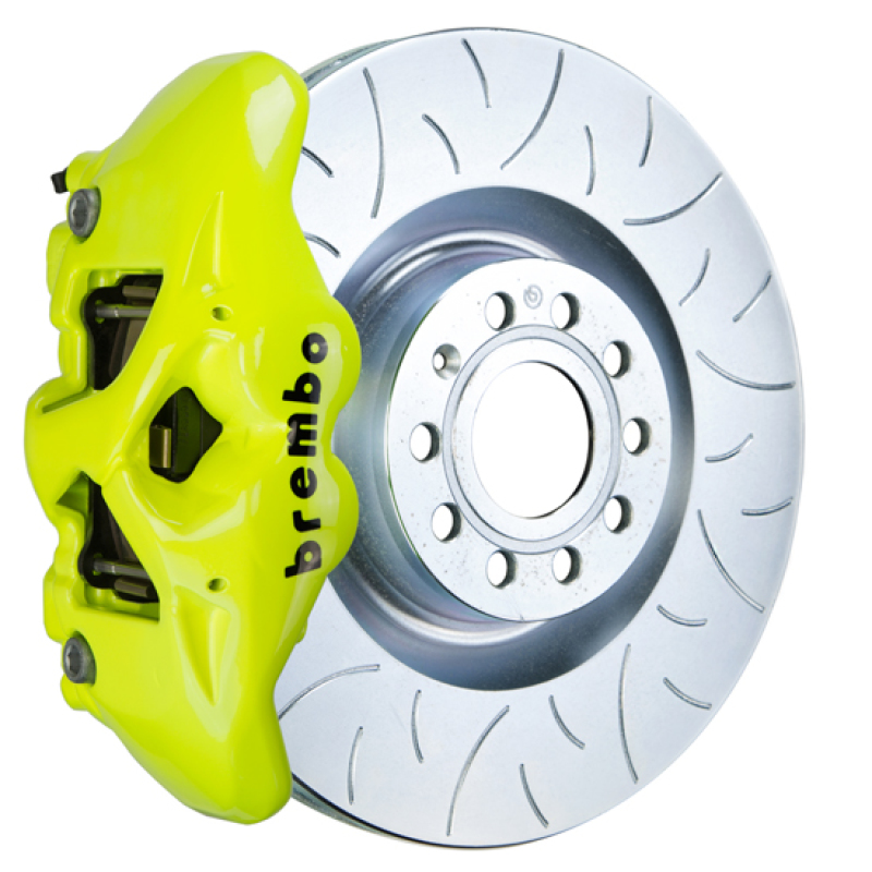 Brembo 07-15 TT 2.0T/3.2L/09-15 TTS Fr GT BBK 4Pist Cast 345x30 1pc Rotor Slot Type3- Fluo. Yellow - 1S5.8001A7