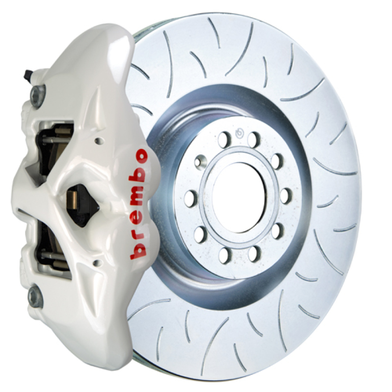 Brembo 05-10 Jetta GLI Front GT BBK 4 Piston Cast 345x30 1pc Rotor Slotted Type3-White - 1S5.8002A6