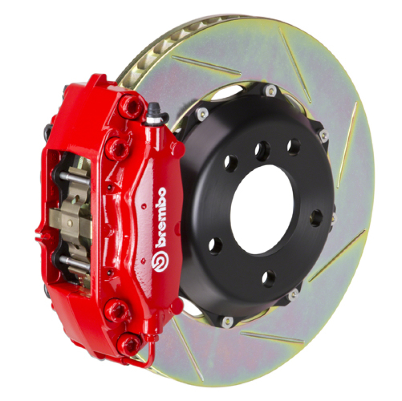 Brembo 95-98 993 C2/993 C4 Rear GT BBK 4 Piston Cast 2pc 328x28 2pc Rotor Slotted Type-1-Red - 2C2.6018A2